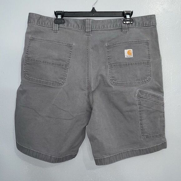 Carhartt‎ Shorts Mens 40 Relaxed Fit Gray Carpenter Work Canvas Rugged Flex - Picture 4 of 10